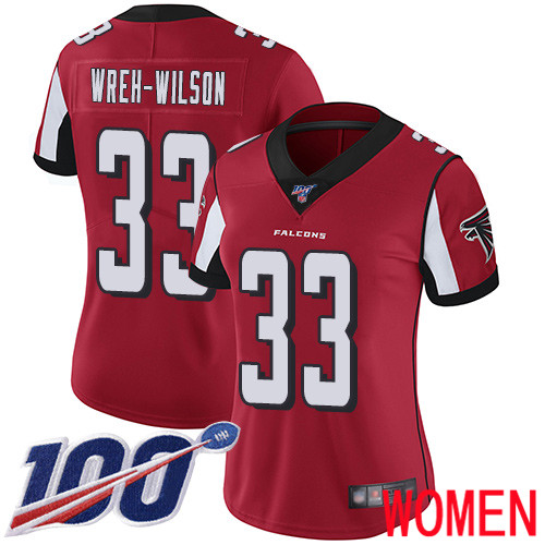 Atlanta Falcons Limited Red Women Blidi Wreh-Wilson Home Jersey NFL Football #33 100th Season Vapor Untouchable